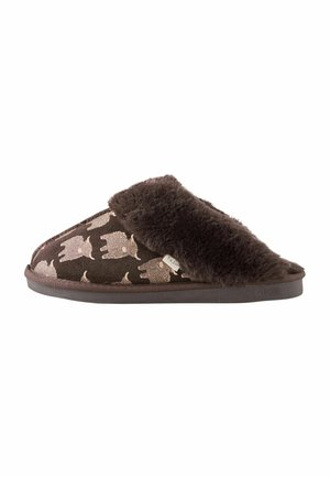 Next REGULAR FIT - FAUX FUR LINED SUEDE MULE SLIPPERS - Pantuflas - chocolate brown