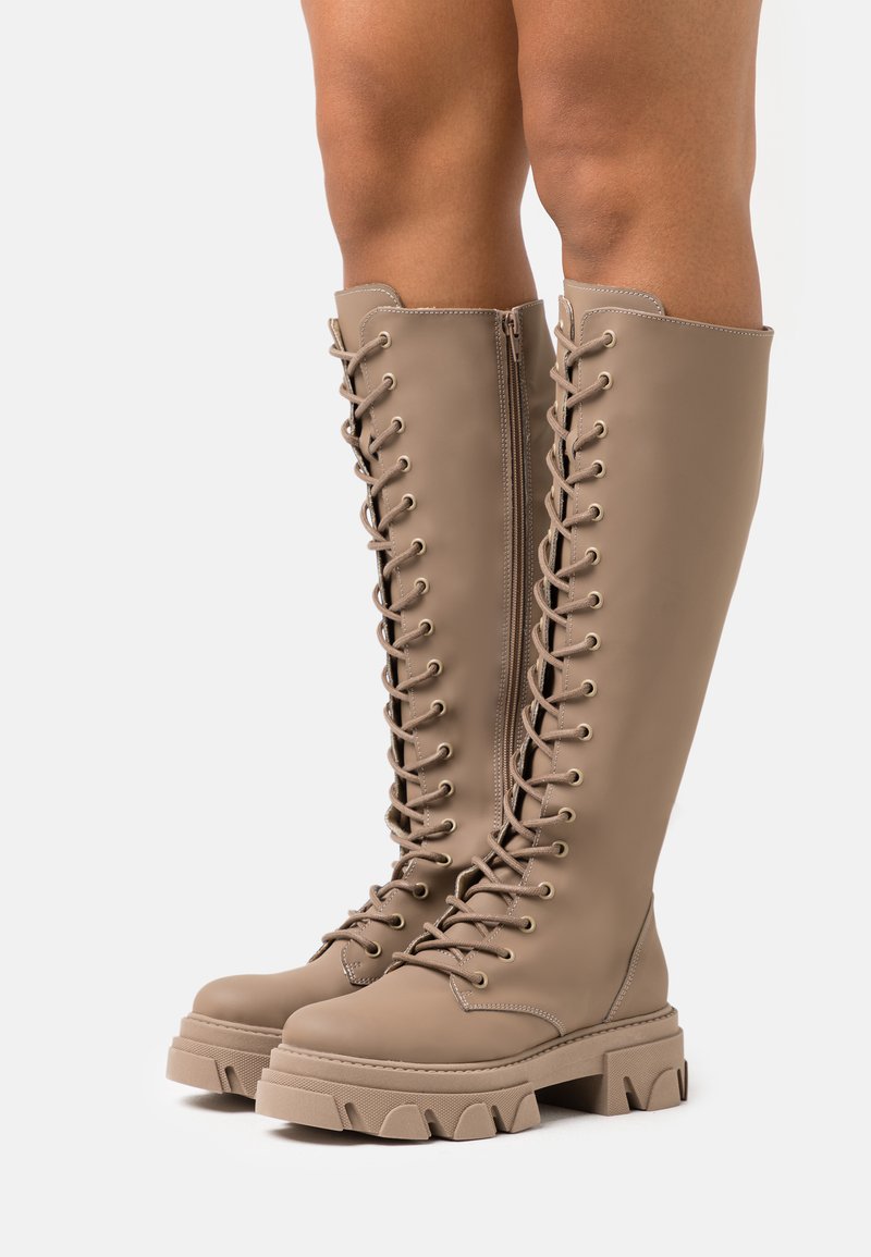 Steve Madden MARINE Botas con cordones dark beige rain/tierra