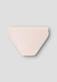 Lichtroze bikini briefs met een gladde afwerking, voorzien van een brede, platte tailleband en een minimalistisch ontwerp. Geen zichtbare patronen of accenten.