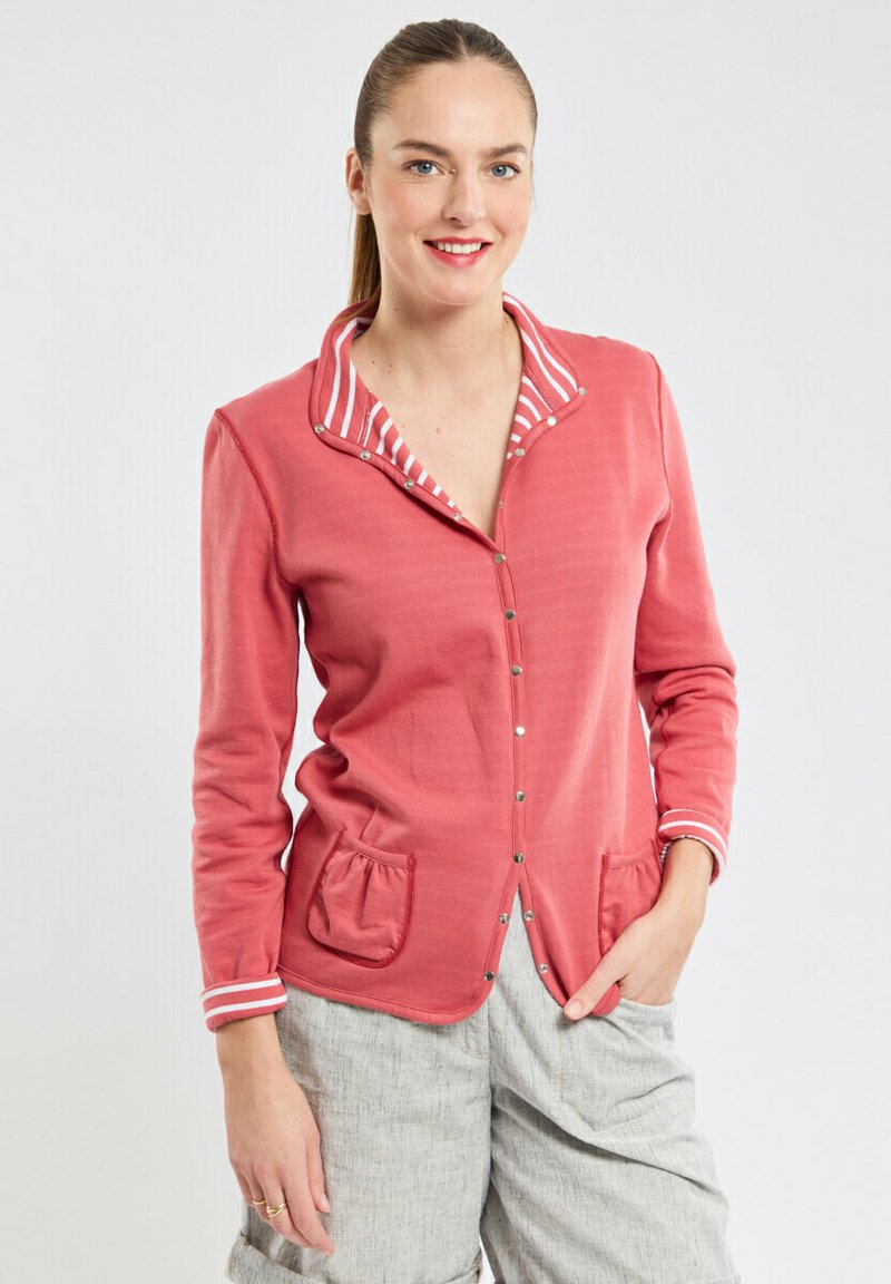 Armor lux - REVERSIBLE - Gilet - garnet rose blanc, Agrandir