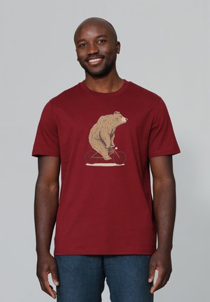 FAHRRADBÄR - T-Shirt print - burgundy