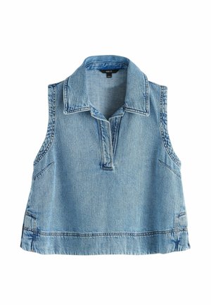 Next, LIGHTWEIGHT SLEEVELESS COLLARED DENIM TOP - Blúzka - blue