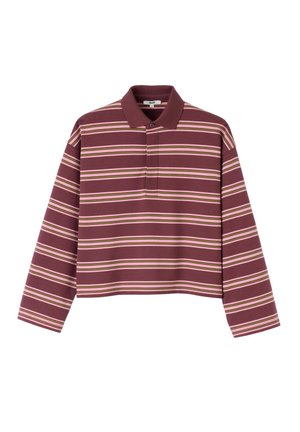 BZB, T-SHIRT COL POLO RAYÉ - T-shirt à manches longues - multicolore