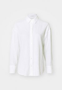 Oversized Linen-Blend Shirt - Gombos blúz - stripe