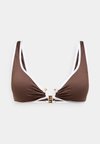 BEACH BOUND RING FRONT TANK - Haut de bikini - dark chocolate