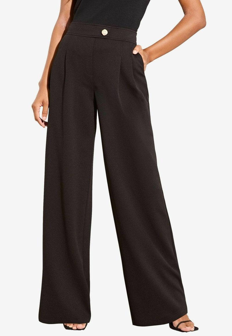 Lipsy RELAXED WIDE LEG - Auduma bikses - black
