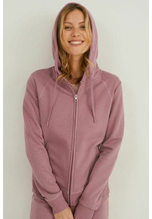 Zip-up sweatshirt - dark rose