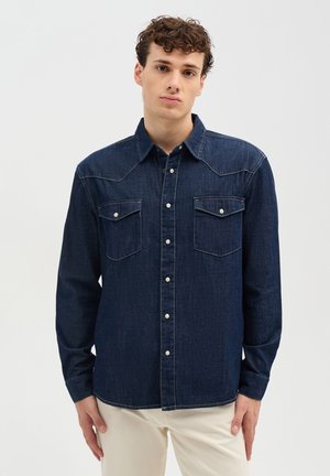Terranova, CAMICIA DENIM STILE WESTERN - Camicia - blu denim scuro