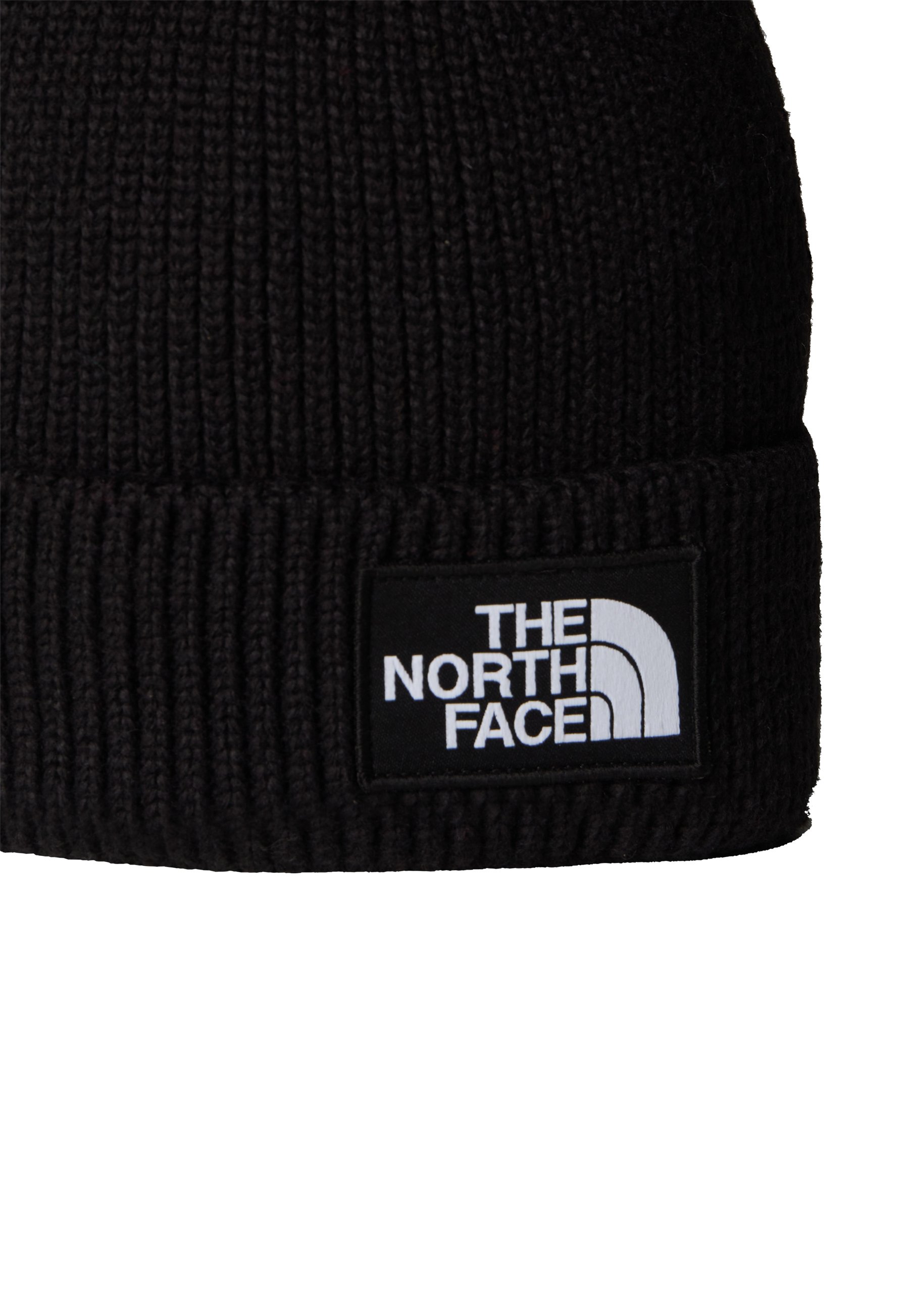 The North Face LOGO BOX CUFFED - Beanie - tnf black/black - Zalando