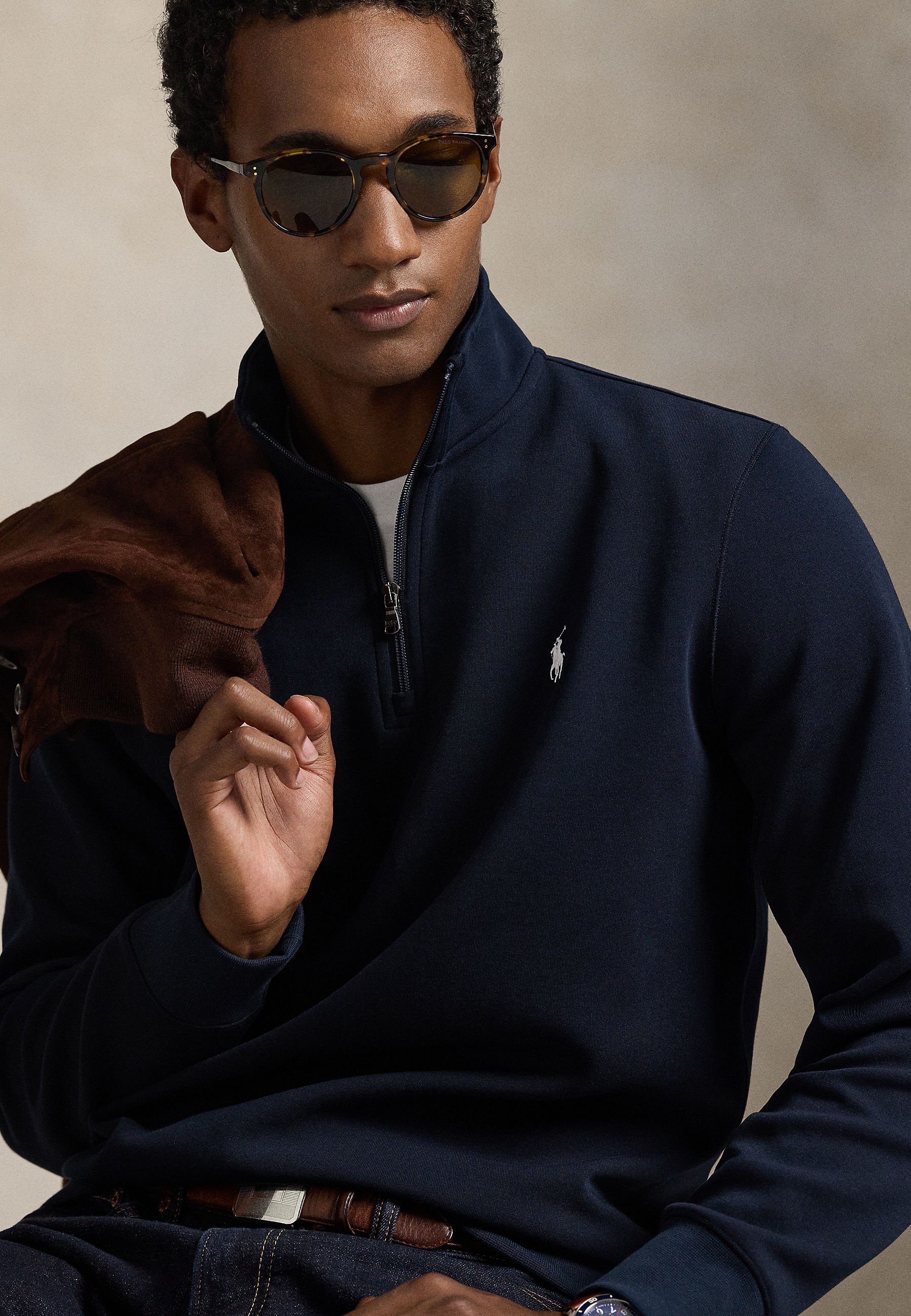 Polo Ralph Lauren DOUBLE-KNIT QUARTER-ZIP PULLOVER - Sportinis