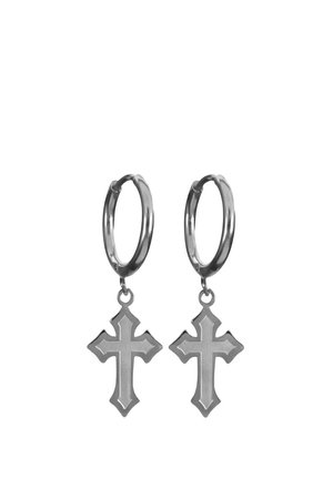 FAINZ BIG FROZEN CROSS EARRING - Pendientes - steel