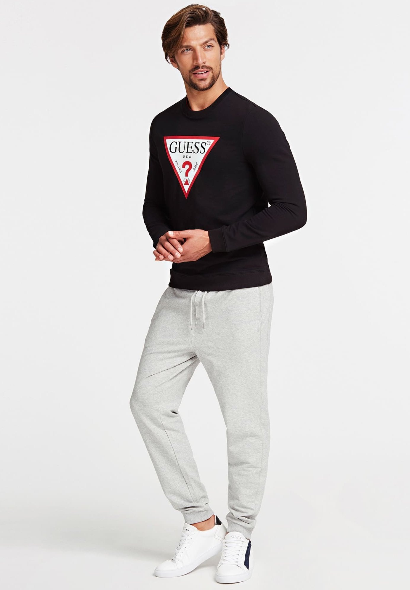Guess SWEATSHIRT LOGODREIECK - Sudadera - black/negro - Zalando.es