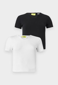 BABY SPLIT V NECK 2 PACK - T-shirt basique - black/bright white