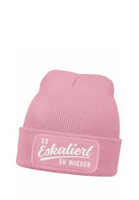 MoonWorks MIT PATCH MIT SPRUCH PARTY ESKALIERT EH WIEDER AUFDRUCK LUSTIG  - Beanie - rosa