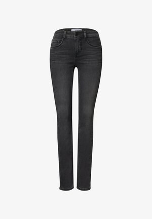 Street One, MID WAIST SLIM LEG JEANS IM SLIM FIT - Slim fit jeans - black washed