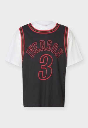 Mitchell & Ness, BEST IN CLASS TEE PHILADELPHIA 76ERS ALLEN IVERSON - Klubové oblečenie - black