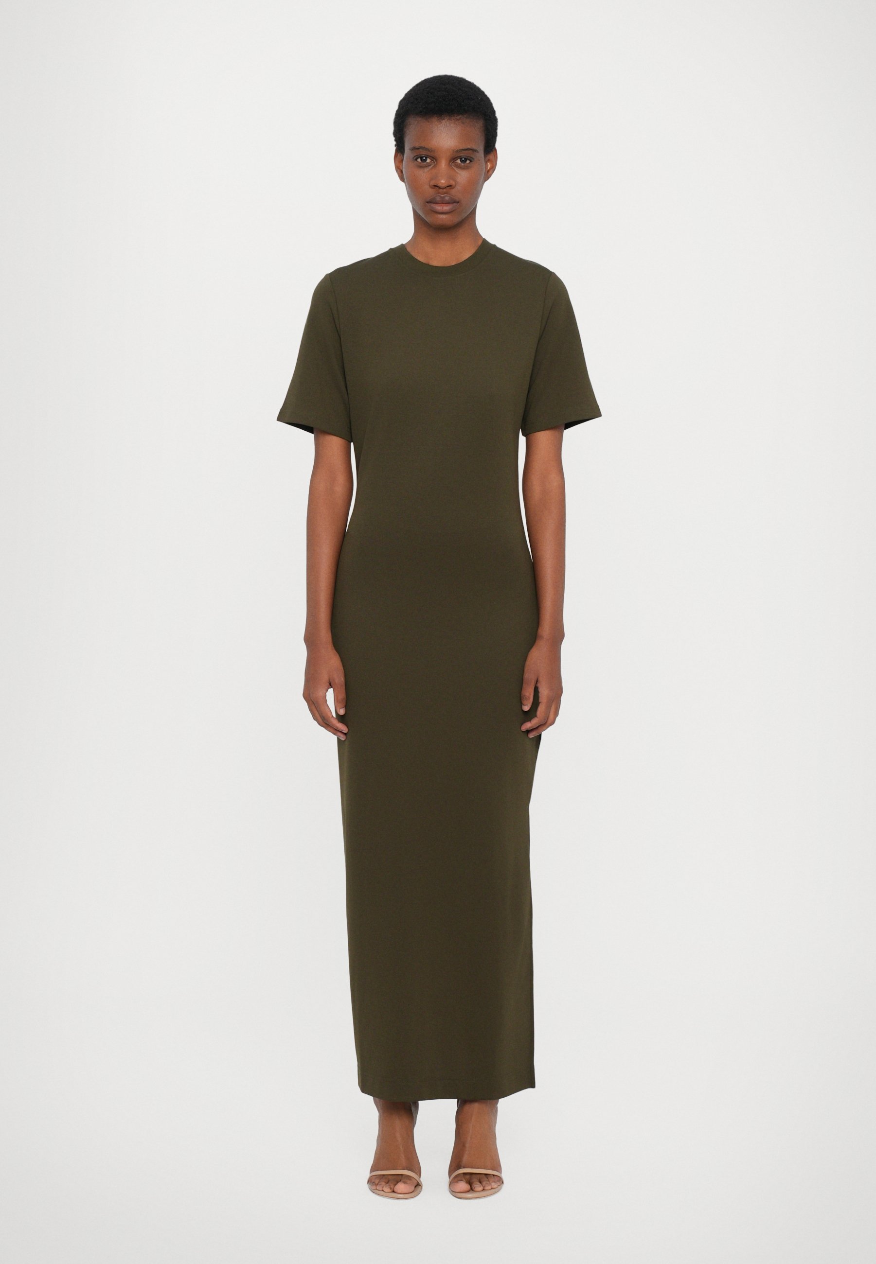 Filippa K LONG DRESS - Jerseyklnning - dark khaki green/mrkgrn -  Zalando.se
