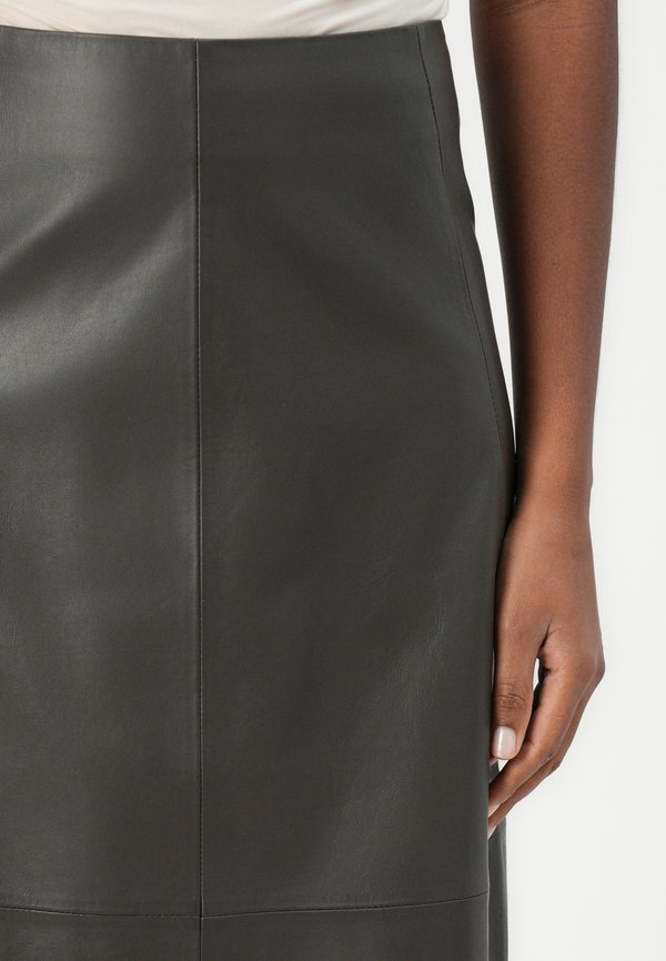 MARVIN - Leather skirt - turkish coffee2