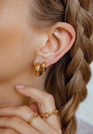 CHUNKY HOOP 2PACK - Earrings - gold-coloured