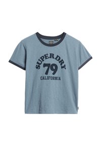 BEACH GRAPHIC RINGER - T-shirt print - wedgewood blue
