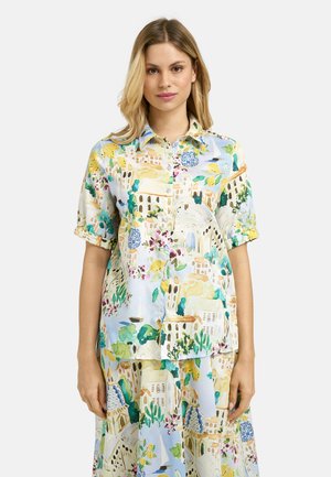 MILANO ITALY, MILANO ITALY BLUSE KURZARM MIT DOLCE VITA PRINT - Button-down blouse - light blue print