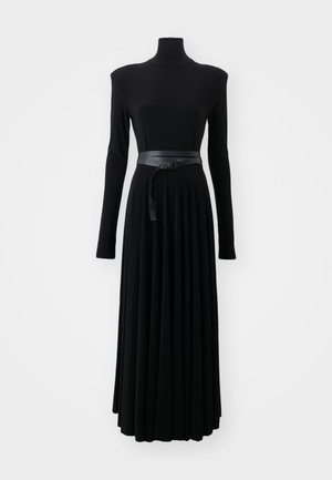 Norma Kamali SHOULDER PAD TURTLE FLARED DRESS TO MIDCALF - Džersejové šaty - black