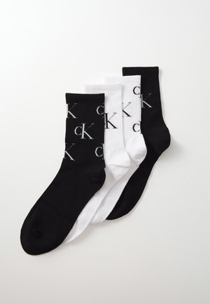 Calvin Klein Underwear WOMEN SOCK GIFTBOX LOGO 4 PACK - Calze - black/white