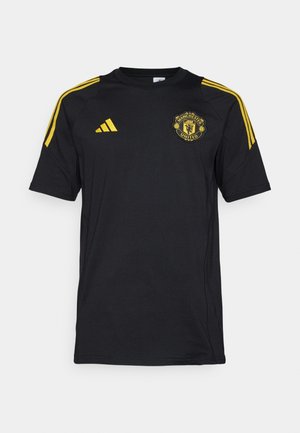 adidas Performance MANCHESTER UNITED 25/26 EUROPEAN COTTON TEE - Fanartikel - black/tribe yellow
