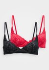 PERFECT NON PADDED PLUNGE 2 PACK - Triangel BH - black/red