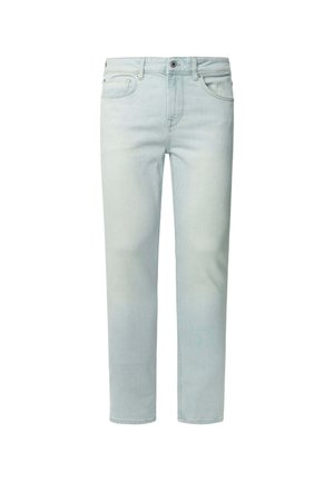 Heledad sinine denim  teksad sirge lõikega, viie taskuga disain ja peene pleekimine. Omab nupsuklõpsu ja vöökohatooteid.