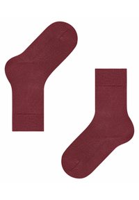 Bordeaux Baumwollsocken mit einem gerippten Bündchen, glatter Textur und einem klassischen Knöchellängen-Design für einen engen Sitz.