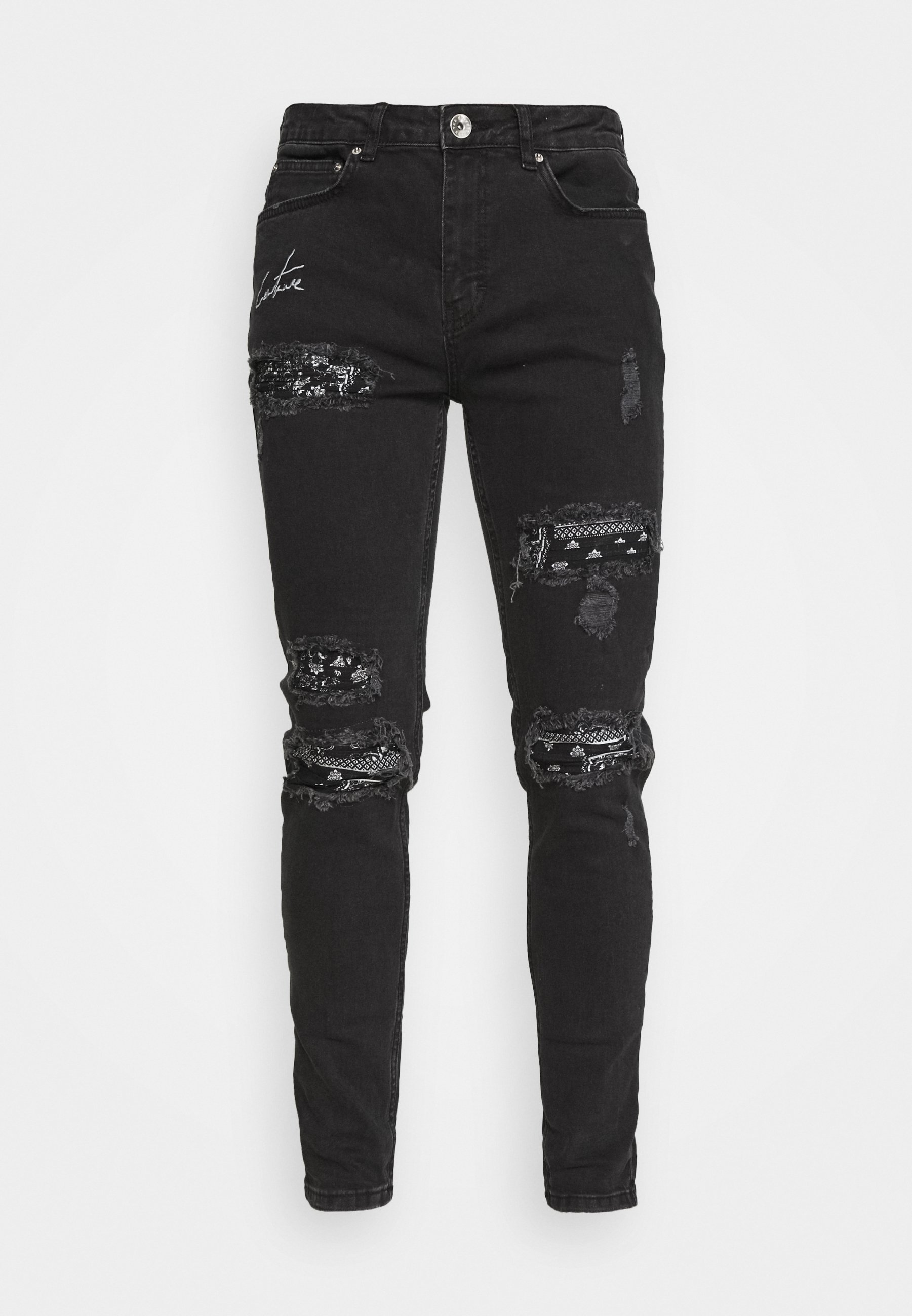 Black and white bandana jeans Clearance
