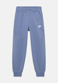 Zili zili sporta bikses ar elastīgu jostasvietu, sašaurinātiem piedurknēm un sānu kabatām. Uz kreisā augšstilba atrodas balta Nike logo. Mīksta, gluda auduma.
