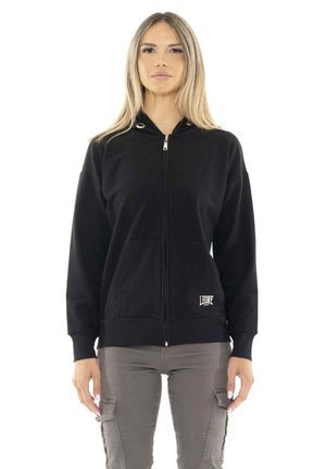 LEONE 1947, WOMAN HOODY FULL ZIP BLACK RING - Sweat zippé - black