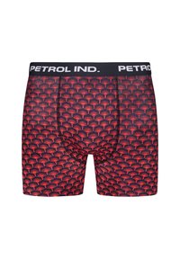 Pánské trenýrky s námořnickou základnou a červeným vzorem vějířů. Elastický pás s logem "PETROL IND.". Měkká, elastická tkanina pro pohodlí.