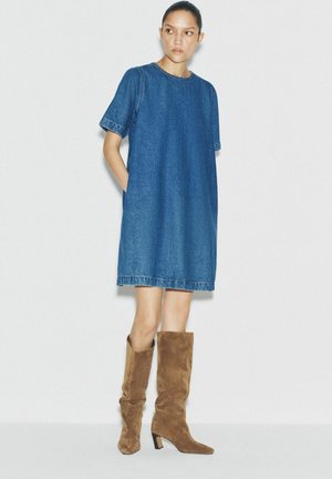 REGULAR FIT-2 PACK MINI - Denimkjoler - mid blue/black