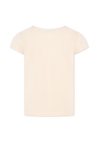 Krótki rękaw w jasnobeżowym kolorze, wykonany z miękkiej bawełny. Posiada okrągły dekolt i gładki, prosty design bez widocznych wzorów czy akcentów.