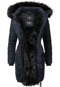 Navahoo Paula - Winter coat - blau mit schwarzem fell