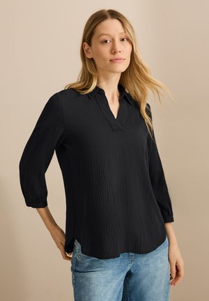 SEERSUCKER - Blouse - schwarz