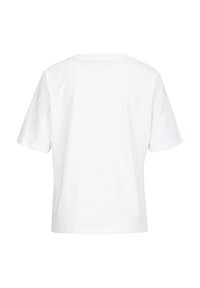 Witte katoenen t-shirt met korte mouwen, een ronde hals en een relaxte pasvorm met een gladde textuur. Alleen achterkant zichtbaar.