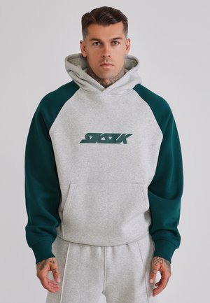 SIKSILK, GRAPHIC HOODIE. - Kapuzenpullover - grey marl teal