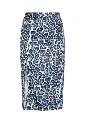 faina, Pencil skirt - blue multicolor leo