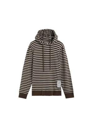 STRIPED - Jersey con capucha - brown