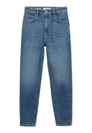 Hellblaue Jeans aus Denim mit klassischem geradem Bein, fünf Taschen und dezenten Auswaschungen. Verstärkte Nahtnähte.