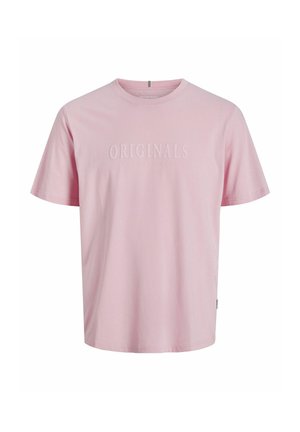 Lys pink kortærmet t-shirt lavet af blødt bomuld med præget "ORIGINALS" tekst på forsiden. K klassisk crew neck design.