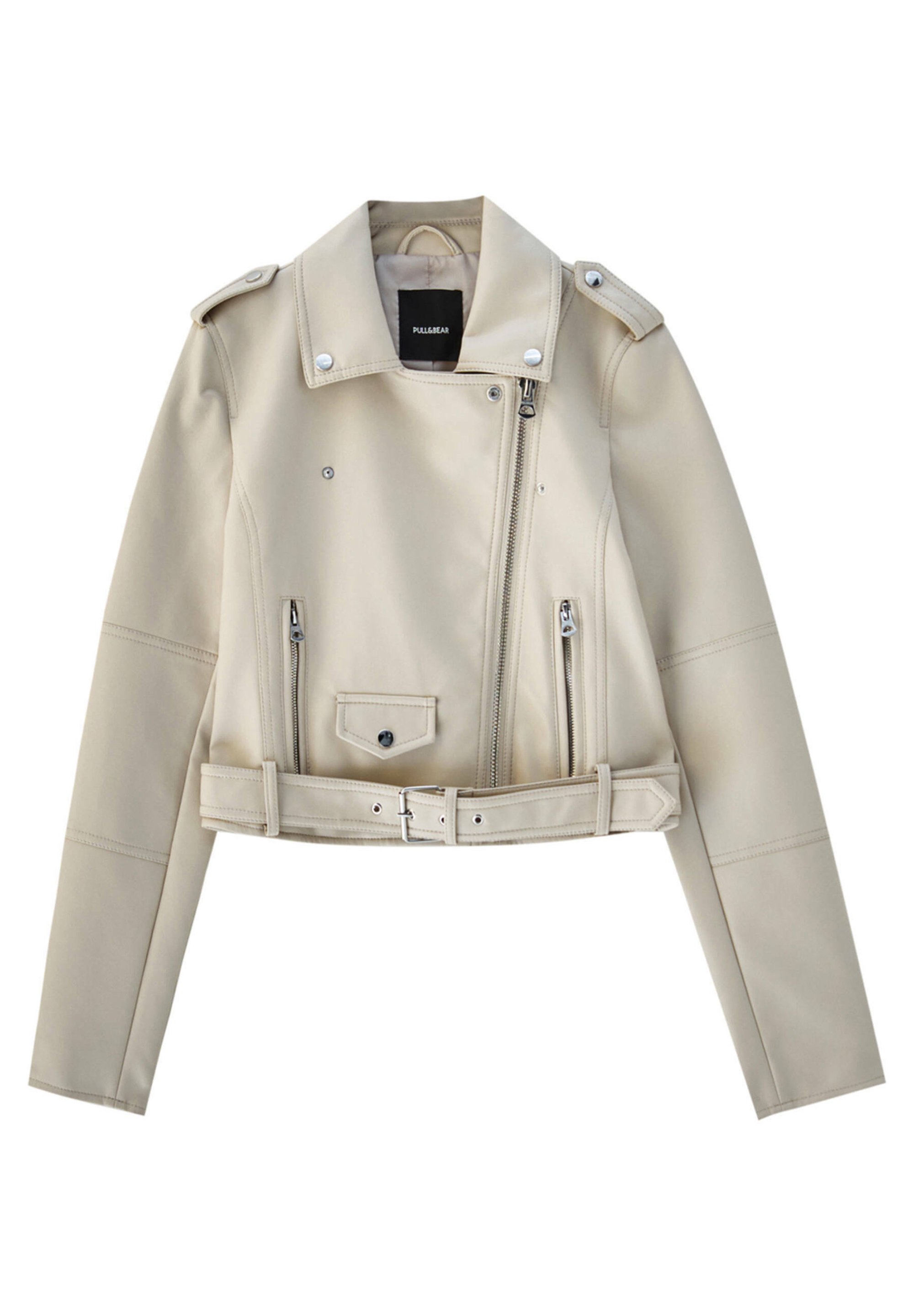 pull and bear leather jacket womens