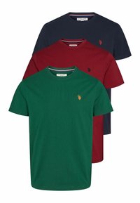 U.S. Polo Assn. ARJUN 3 PACK - Osnovna majica kratkih rukava - tibetanred rainforest darksap