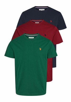 U.S. Polo Assn. ARJUN 3 PACK - Osnovna majica kratkih rukava - tibetanred rainforest darksap