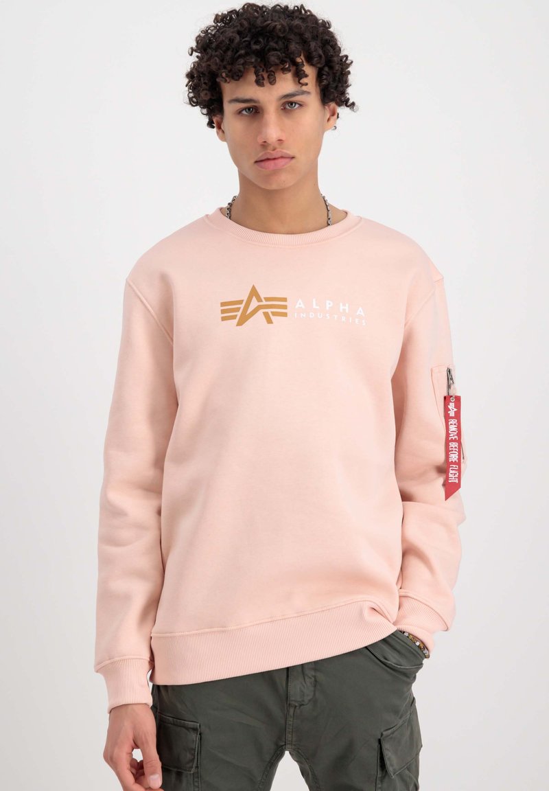 Alpha Industries LABEL - Mikina - pale peach
