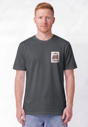 watapparel, KÖNIG DER HERZEN UNISEX - T-Shirt print - anthracite